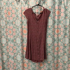 Pink floral dress with peak a boo back